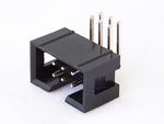 IDC Male connector (shrouded header), 6 pin, right angle leads