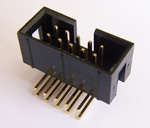 IDC Male connector (shrouded header), 10 pin, right angle leads