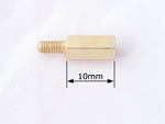 Hex Spacer, Brass, Male/Female, M3, 10mm - Pack of 25